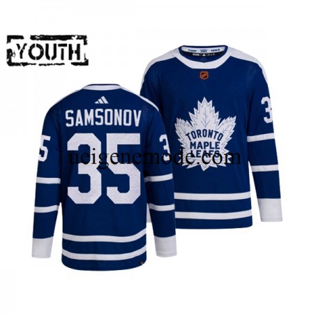 Kinder Toronto Maple Leafs Eishockey Trikot ILYA SAMSONOV 35 Adidas 2022 Reverse Retro Blau Authentic